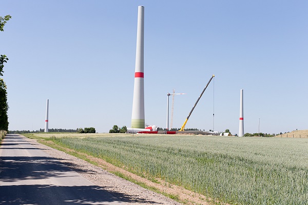 Baustelle des Repowering Windpark Schleiden